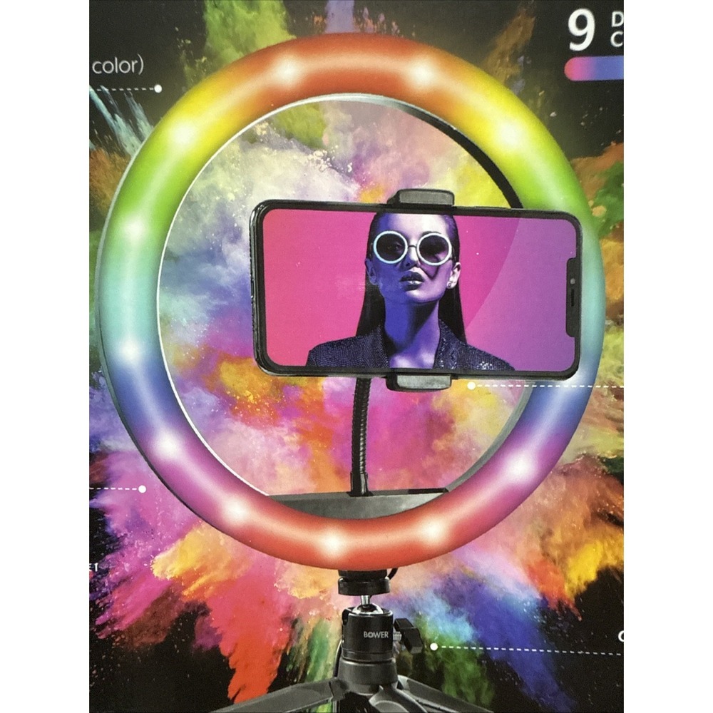 Bower 10" RGB Mobile Selfie Ring Light Studio Kit with Special Effects - Picture 6 of 6